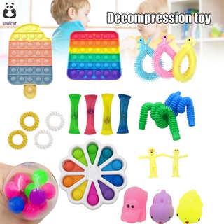 22/33/44pcs silicona descompresión juguetes empuje burbuja fidget sensorial juguete pensamiento juego de entrenamiento para niños adultos