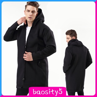 [Baosity5] chaqueta de lluvia impermeable para hombre con capucha a prueba de viento ligero al aire libre largo impermeable para senderismo Camping surf