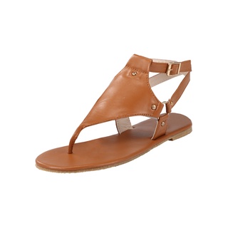 [QSDALEN] sandalias planas de las mujeres del dedo del pie abierto señoras sandalias de playa hebilla correa Flip Flops zapatos