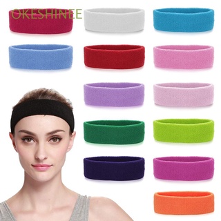 OKESHINEE Women/Men Cotton Sweatband Working Outside Elastic Hair Bands Sports Headbands Terry Cloth For Yoga, Gym, Workout Tennis, Basketball Running Sports Accessories Moisture Wicking Athletic Sweat Bands