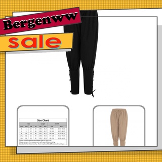 <Bergenww_my> Todos los hombres del partido pantalones Vintage vendaje Medieval pantalones suaves para Cosplay