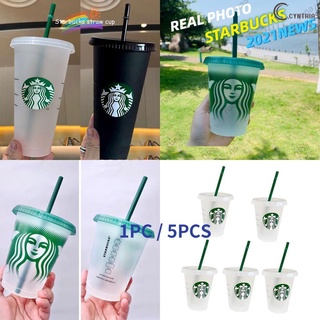 🎪 Listo Para Enviar [INS STYLE] Vaso De Paja Limited Starbucks Reutilizable Transparente Taza Para Niños , 2021noticias ~ cynt