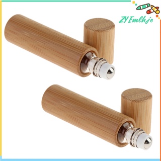 2 Pieces Natural Bamboo Empty Essential Oil Roller Bottles Portable 10ml (3)