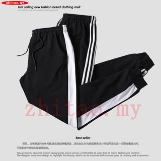 Pantalones de jogging básicos de algodón energético ciudad Hougong slim fit pantalones elásticos de tres barras pantalones