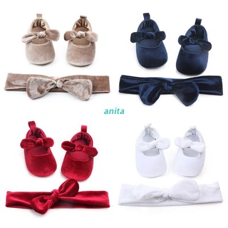 ANT 2 Pcs/set Newborn Baby Infant Cotton Anti-slip Toddler Bowknot Soft Sole Shoes