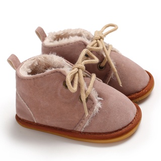 ¡al Barco! Zapatos de bebé de invierno raíz de loto rosa hombres y mujeres bebé caliente botas de goma suela antideslizante zapatos de 0-1 año de edad zapatos de niño XIAOMM