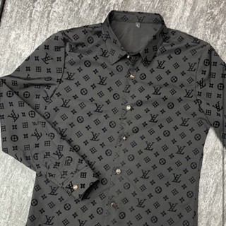 ! ¡Louis Vuitton! blusa cómoda a cuadros de moda camisas botón camisas (7)