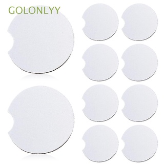 GOLONLYY 10pcs Durable Car Coasters Car Accessories Cup Holder Pad Mug Mat Thermal Transfer DIY Pattern for Living Room Kitchen Neoprene Material Blank Sublimation