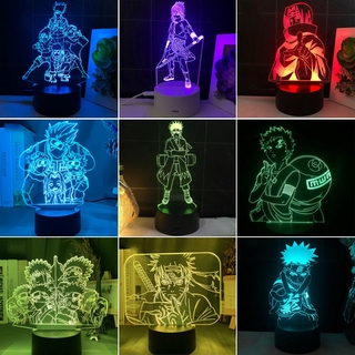 Naruto Uzumaki equipo lámpara de escritorio 7 luz de noche 3D Touch luz de noche Sasuke Kakashi Hatake (solo tablero acrílico)