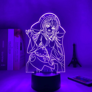 Lámpara 3d HOLOLIVE Vtuber luces de noche USB LED iluminación Gawr Gura Shirakami Fubuki acrílico 7 colores luz de escritorio regalo de cumpleaños