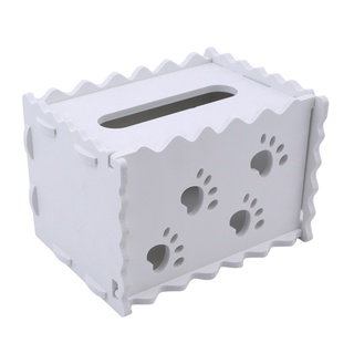 artículos para el hogar decoración de mesa creativo blanco de madera de plástico facial servilleta de papel higiénico caja de pañuelos (2)