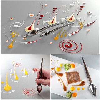 nne. cuchara de chocolate de acero inoxidable diy para decorar platos (9)