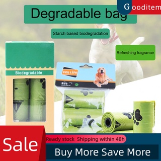 Gooditem 1/3/8 rollo Biodegradable patas impresión mascota perro bolsas de caca gatos basura bolsa