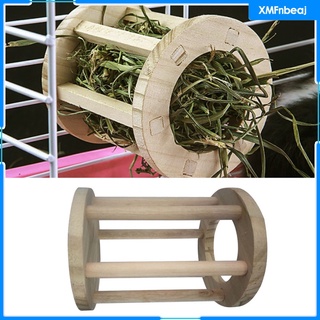 alimentador de heno de madera, soporte para forraje de conejo, hámster, pequeño soporte de hierba para mascotas (1)