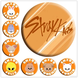 kpop stray kids skzoo insignia de dibujos animados espejo llavero niñas maquillaje bolsa colgante skzoo derivado regalos para niñas