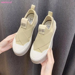 versión coreana de ulzzang salvaje perezoso mocasines mujer 2021 nueva moda cruz correa zapatos de lona zapatos casuales (4)