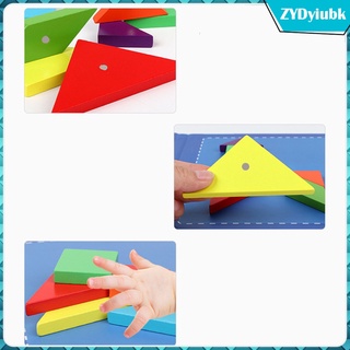rompecabezas de madera tangram para niños rompecabezas forma bloques apilamiento juegos juguetes educativos