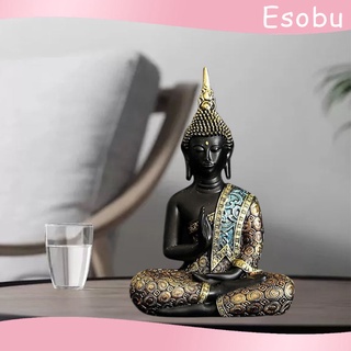 [esobu] Estatua sentada de buda tailandés figura serena Feng Shui decoración de oficina en casa