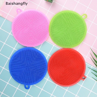 【BSF】 Silicone round cleaning brushes dish bowl pot pan cleaning sponge pad clean tool 【Baishangfly】 (1)