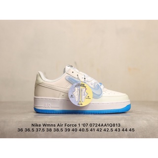 Nike Wmns Air Force 1 \\ u002707 Low "UV White / University Blue Pack" Air Force One classic low-top all-match casual calzado deportivo "blanco y azul