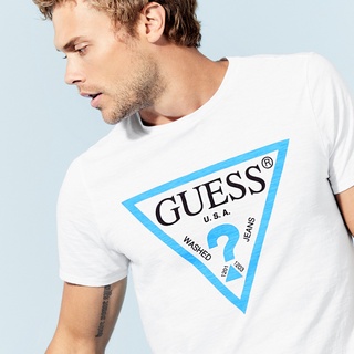 Guess short-sleeved Guess eco-logo print round neck men's and women's short-sleeved T-shirt