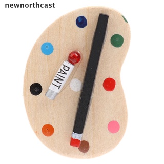 [newnorthcast] 1:12 casa de muñecas miniatura artista caballete paleta de pigmentos caja modelo accesorios