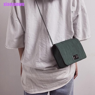 [xiaoyanwu]Korean Messenger Bag Small Square PU Chain Bag Tote Bag Shoulder Bag Handbag (2)