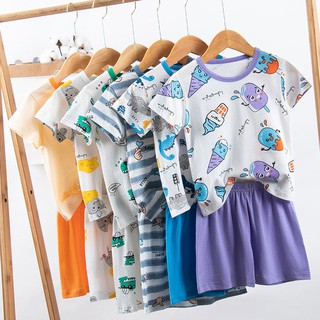 Conjunto de pijama para niños delgado de algodón puro, diseño de algodón, sl