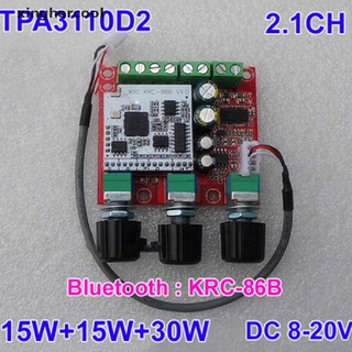 [xinghercool] placa amplificadora de potencia bluetooth clase d tpa3110 30w+2x15w 2.1 bass amp dc 12-24v caliente
