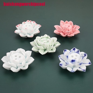Soporte De incienso De cerámica con 3 agujeros De loto Natural/soporte para decoración