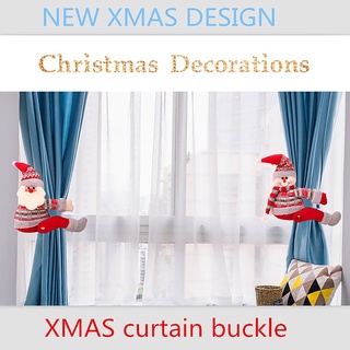 Decoración de navidad para el hogar cortina decoración hebilla de dibujos animados muñeca hebilla (2)