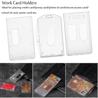 PAUS 1pc New Name Card Hard Plastic ID Card Pouch Work Card Holders ID Business Case Protector Cover Office School Multi-use Badge Unisex Card Sleeve (7)