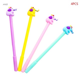 ange 4 pzs bolígrafos de gel de elefante kawaii 0.5mm/bolígrafos neutros/útiles escolares para estudiantes/herramienta de escritura/artículos escolares/oficina/regalo para niños