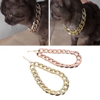 maonn collar para mascotas con cadena de oro gruesa chapada en plástico identificado collar de seguridad para perros cachorros (4)