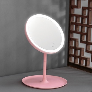 ❀ Espejo de maquillaje de escritorio pantalla táctil LED brillo espejo de tres colores