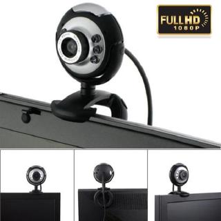 Webcam usb con micrófono, Streaming Web Cam, cámara de ordenador con 6 luces LED Micrphone para PC portátil escritorio