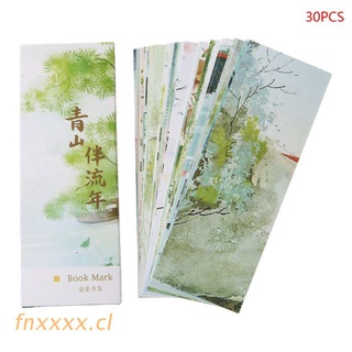 fnxxxx 30pcs creativo estilo chino marcapáginas de pintura tarjetas retro hermoso marcador en caja regalos conmemorativos