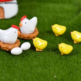 (asiutong2) Mini pollo hadas jardín miniaturas gnomos musgo terrarios resina figuritas para decoración del hogar mi