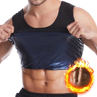 Los hombres Sauna traje de captura de calor Shapewear sudor cuerpo Shaper chaleco Slimmer Saunasuits compresión térmica superior Fitness entrenamiento camisa (1)
