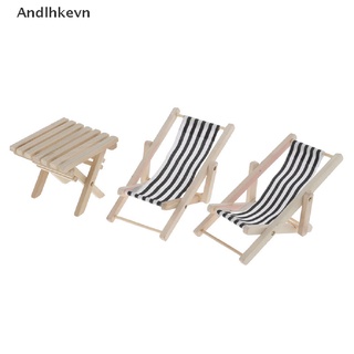 [andl] 1:12 mini silla de playa plegable de madera reclinable silla para tomar el sol chaise casa de muñecas c615