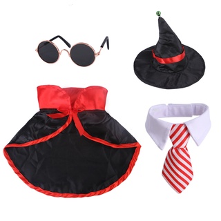 Gooditem Pet disfraz decorativo Cosplay Prop tela creativo perro gafas corbata gorra babero para fiesta (9)