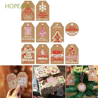 HOPEANT DIY Christmas Tag Elk Gift Wrapping Hang Tags Party Cards Santa Claus Christmas Tree Kraft Paper Xmas Decoration Wrapping Supplies Christmas Labels