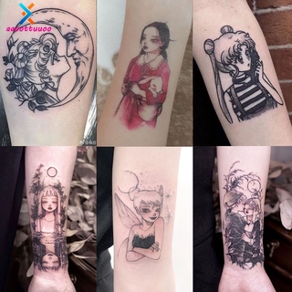 30 unids/set oscuro sailor moon tatuaje pegatina ins impermeable duradera sexy geisha pegatinas