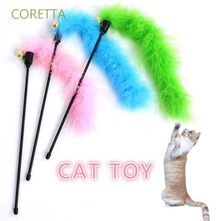 coretta lindo divertido juguetes coloridos gato suministros gato juguetes varita palo interactivo gato pluma divertida campana productos para mascotas/multicolor