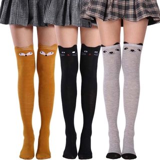 Cute Cat Stockings Black Socks Compression Thigh High Women Sport Nylon LongThick Over Knee Socks