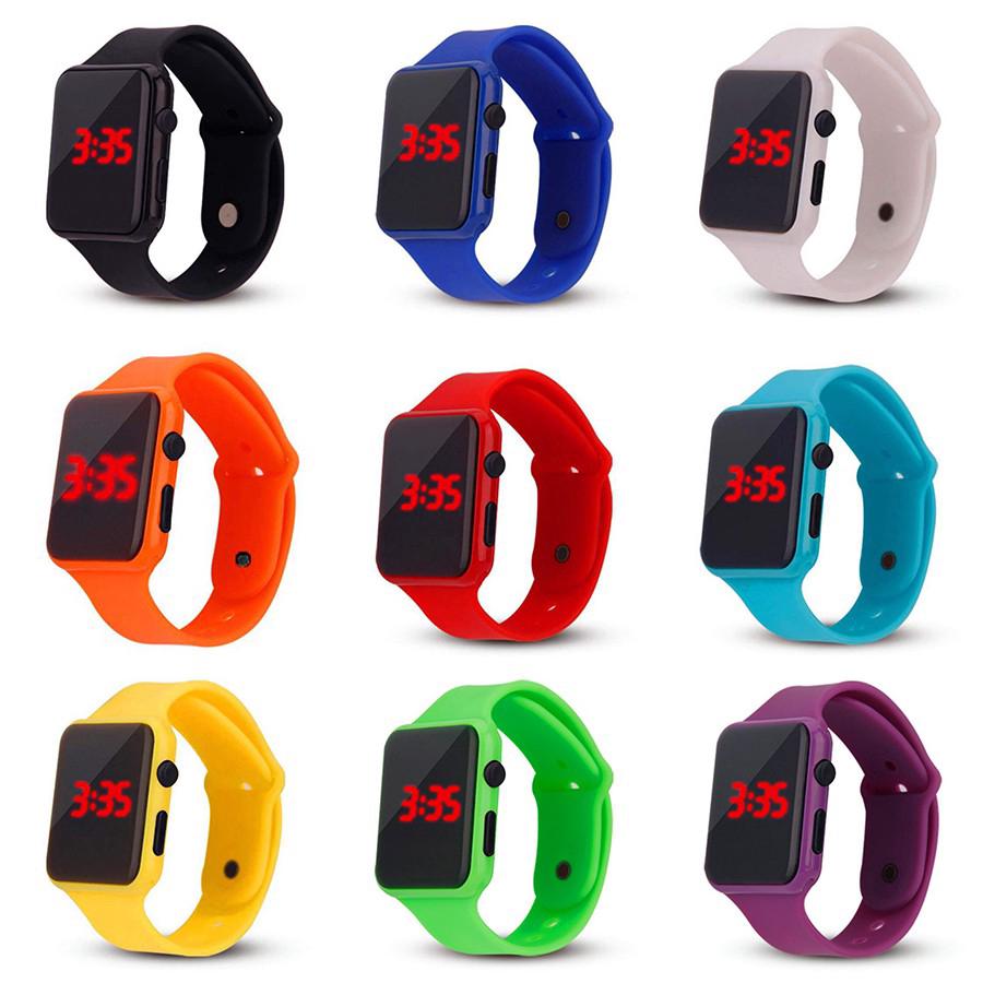 New Fashion Kid Watch LED Square Electronic Students Sport Digital Watches