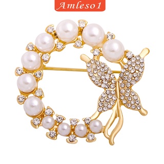 [AMLESO1] Exquisito broche de mariposa con pedrería de perlas fijas para niñas
