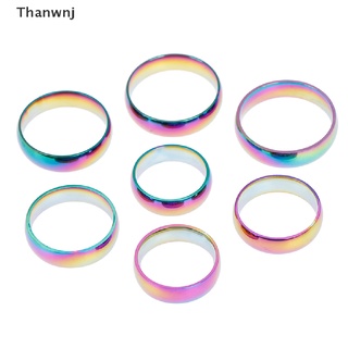 [tai] 2 piezas 16-13 mm arco iris anillo de titanio anillo de acero perder peso delgado anillo magnético sdg