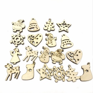 50 unids/set accesorios para el hogar pequeño colgante de navidad madera chip árbol adornos colgante de navidad decoración regalos