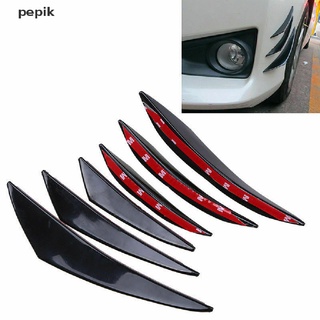 [pepik] 6 piezas parachoques delantero del coche divisor de labios aletas alerón cuerpo bastones reajuste brillo negro [pepik] (1)